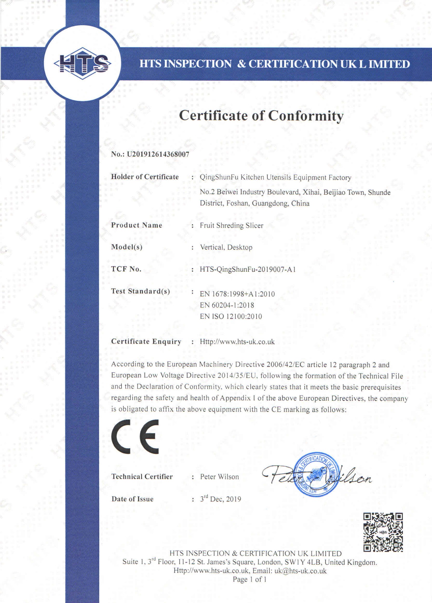 Melon And Fruit Slicer CE Certificate